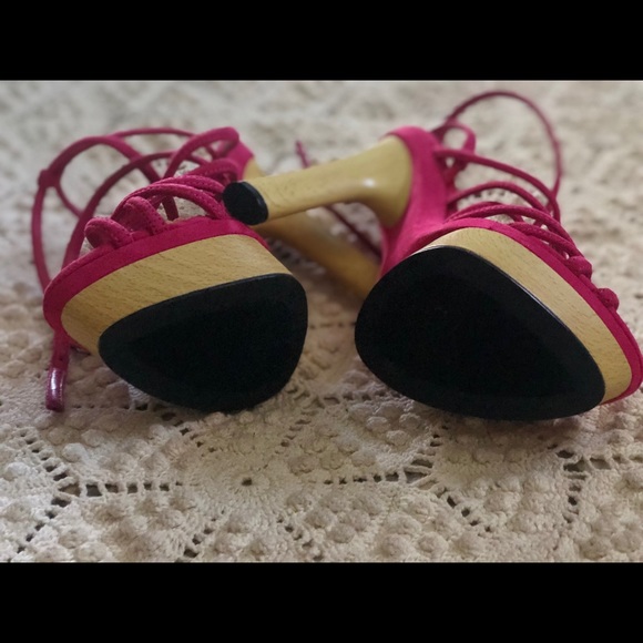 BeBe Hot Pink Strappy Stilleto - Picture 4 of 7